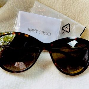 JIMMY CHOO Sunglasses Brown Tortoise & Gold